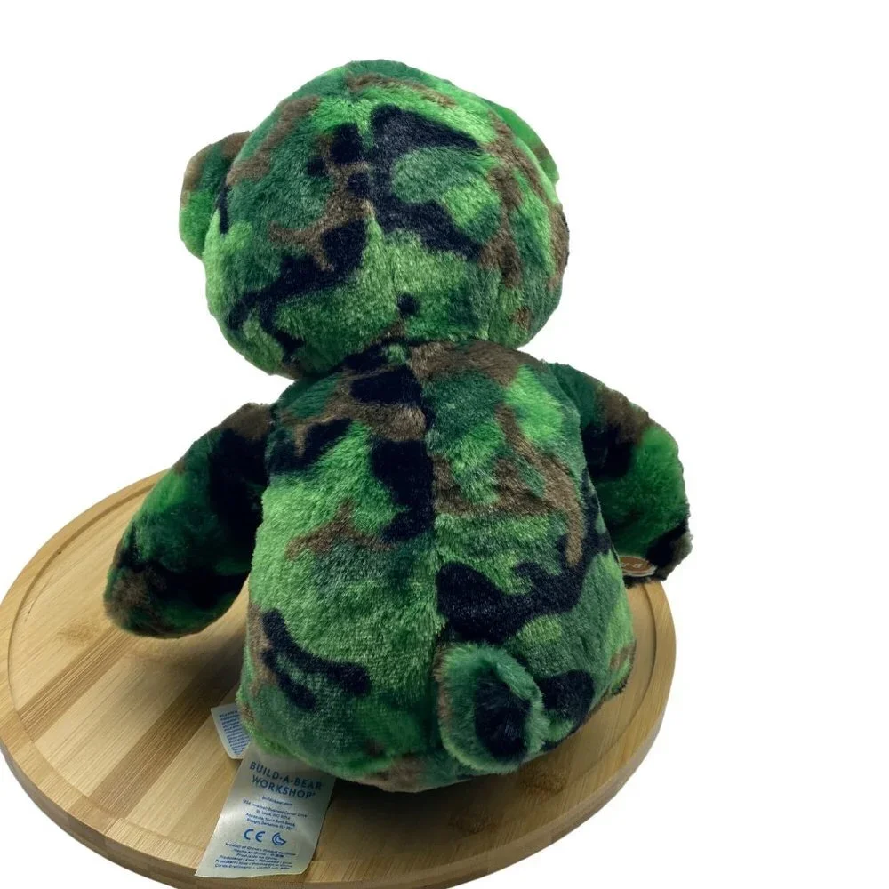 Build-A-Bear Army Camo Camouflage Green Stuffed Teddy Animal‎ Toy BAB Plush 2017